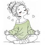 Yoga Lady Stickdatei, niedliche Frau in Yoga Pose für deine Stickmaschine [Digital]