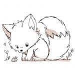 Fuchs Stickdatei süßer Doodle Fuchs mit Marienkäfer [Digital]