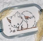Fuchs Stickdatei süßer Doodle Fuchs mit Marienkäfer [Digital] – Bild 2